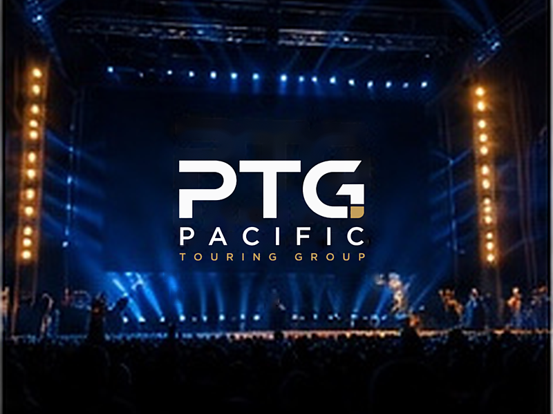 PTG identity applied to a stage LED screen